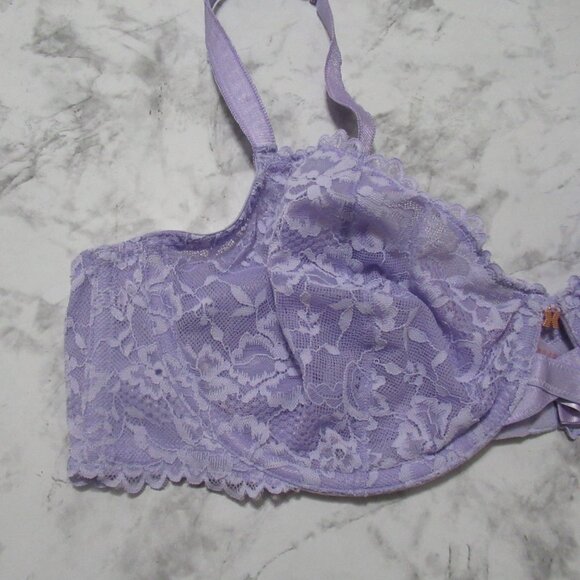 Fenty Savage 40DD Purple Sheer Lace Bra Underwire Back Closure - Picture 3 of 7